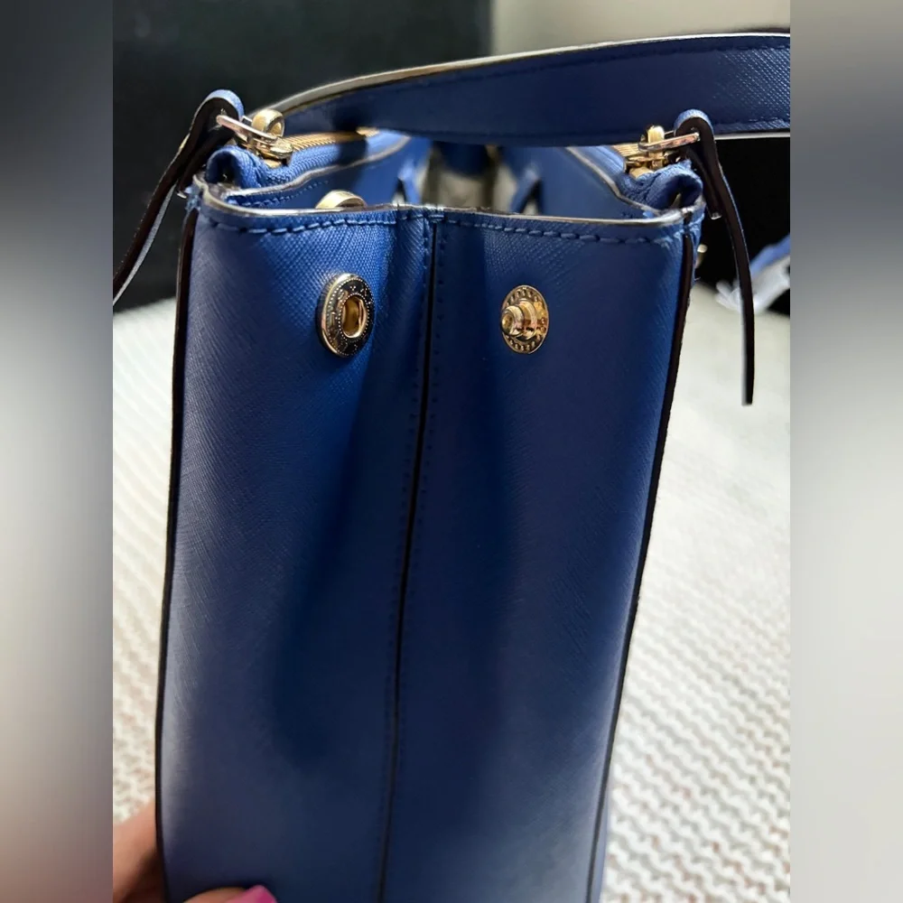 Kate Spade FLAWED Blue Saffiano Leather Newbury Lane Loden Large Bag